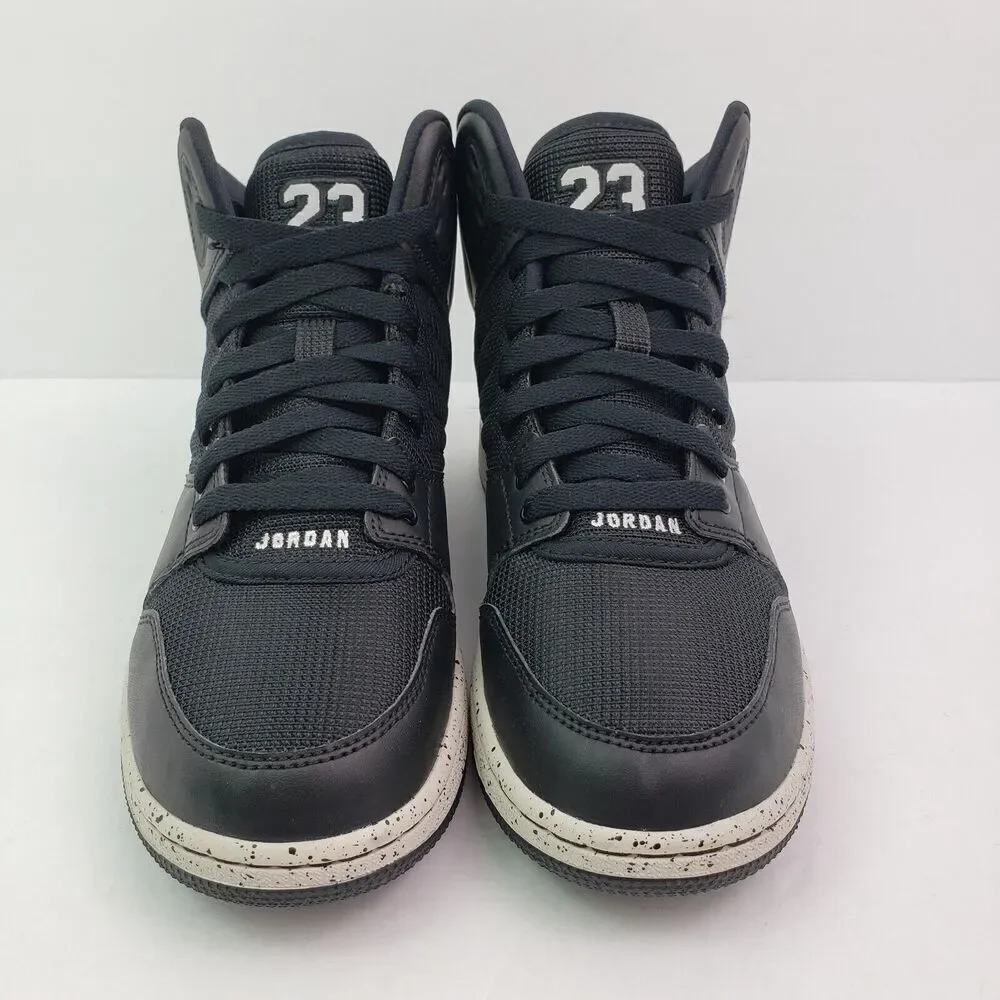 Nike Jordan 1 Flight 4 Prem BG Boys Sz 7Y Womens Sz 8.5 Black Pure Platinum Shoe